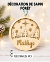 Boule de noël en bois. Décoration noël prénom. Boule noël bois personnalisée. Boule noël prénom
