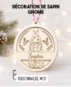Boule de noël en bois. Décoration noël prénom. Boule noël bois personnalisée. Boule noël prénom gnome