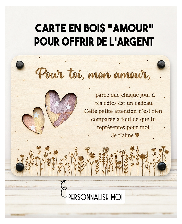 carte amour argent, cadeau saint valentin, cadeau couple