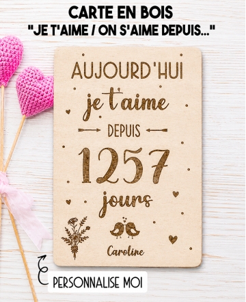 carte bois amoureux. carte bois original saint valentin. carte bois je t'aime. carte bois amoureux. carte déclaration amour.