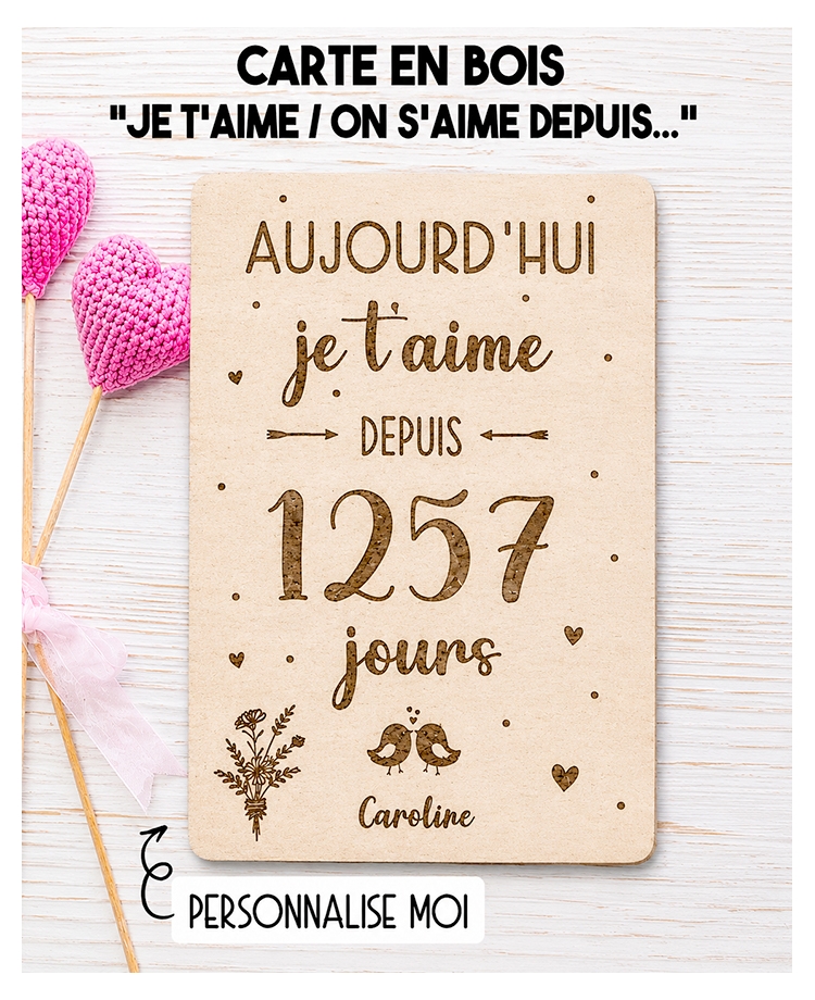 carte bois amoureux. carte bois original saint valentin. carte bois je t'aime. carte bois amoureux. carte déclaration amour.