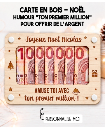 carte bois originale noël. carte argent noël. enveloppe argent noël. cadeau humour noël. enveloppe argent
