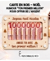 carte bois originale noël. carte argent noël. enveloppe argent noël. cadeau humour noël. enveloppe argent