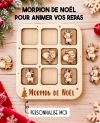 morpion de Noël, jeu de Noël en bois, décoration table Noël, jeu famille Noël, petit cadeau Noël