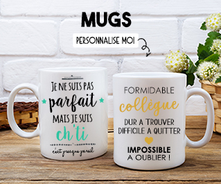Mugs personalisables.