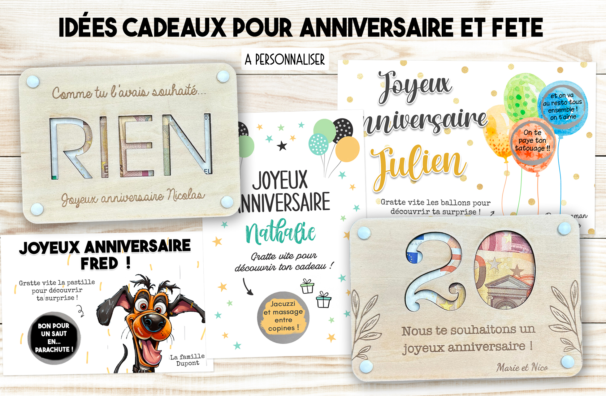 Idées cadeaux pour anniversaire et fête